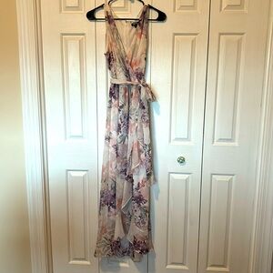 SLNY maxi dress with tie